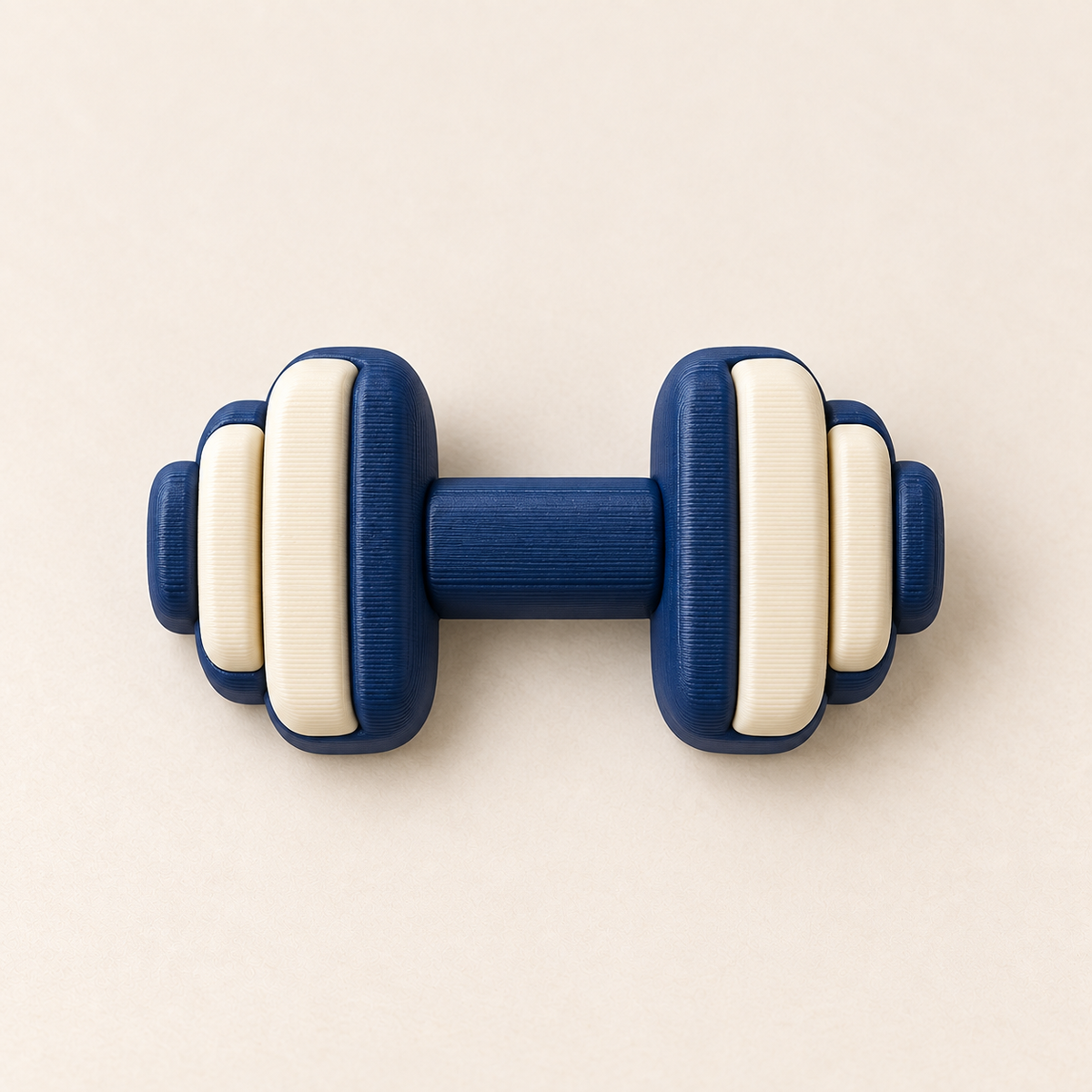 Navy and cream dumbbell charm