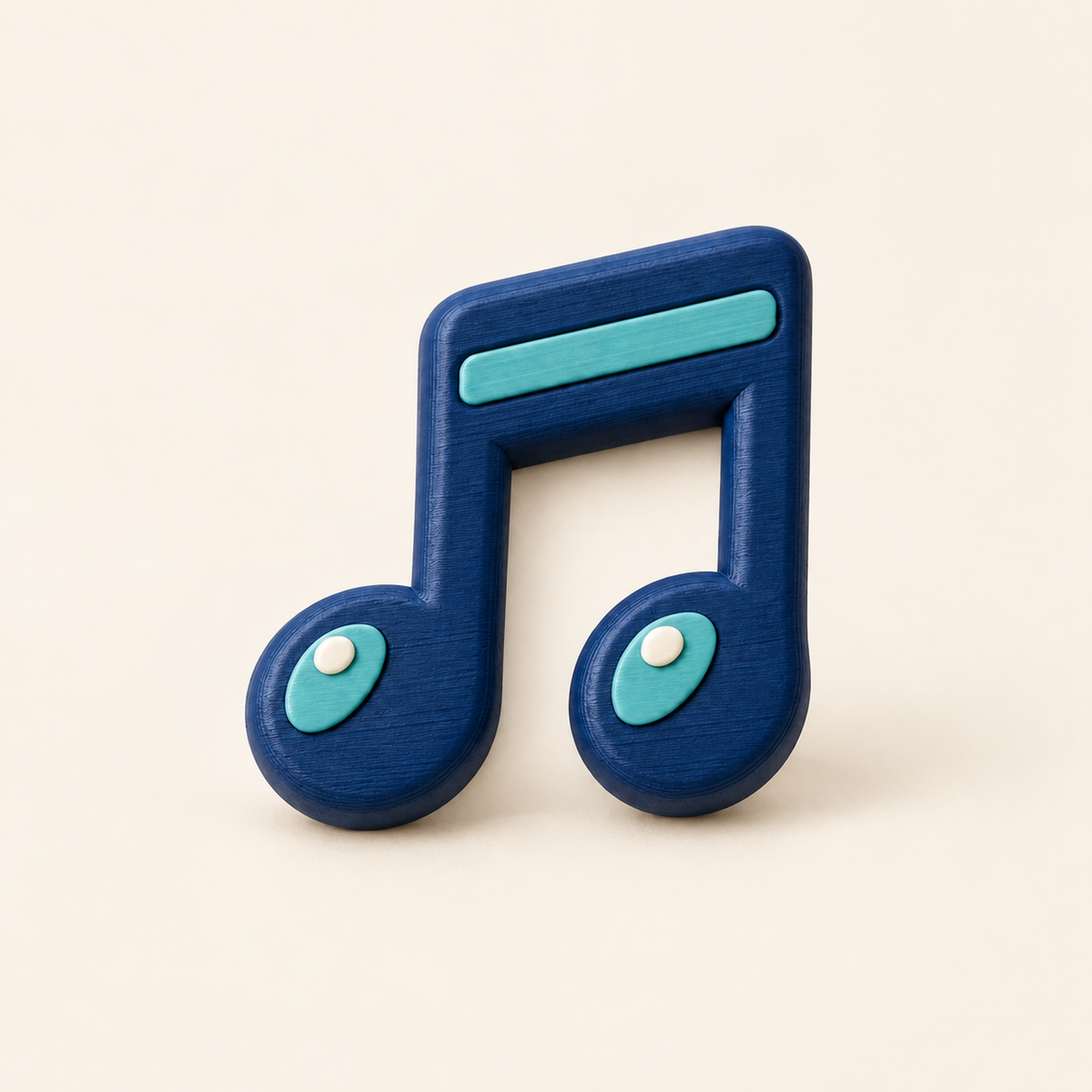 Navy music note charm with teal accents